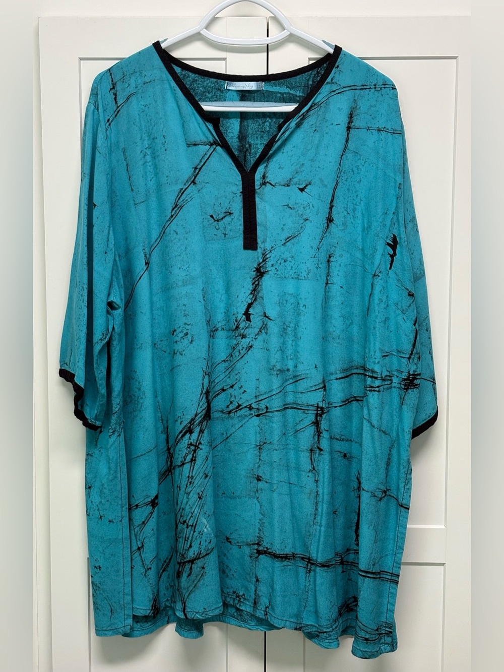Blue Sky Ladies tunic, Batik size 1X
